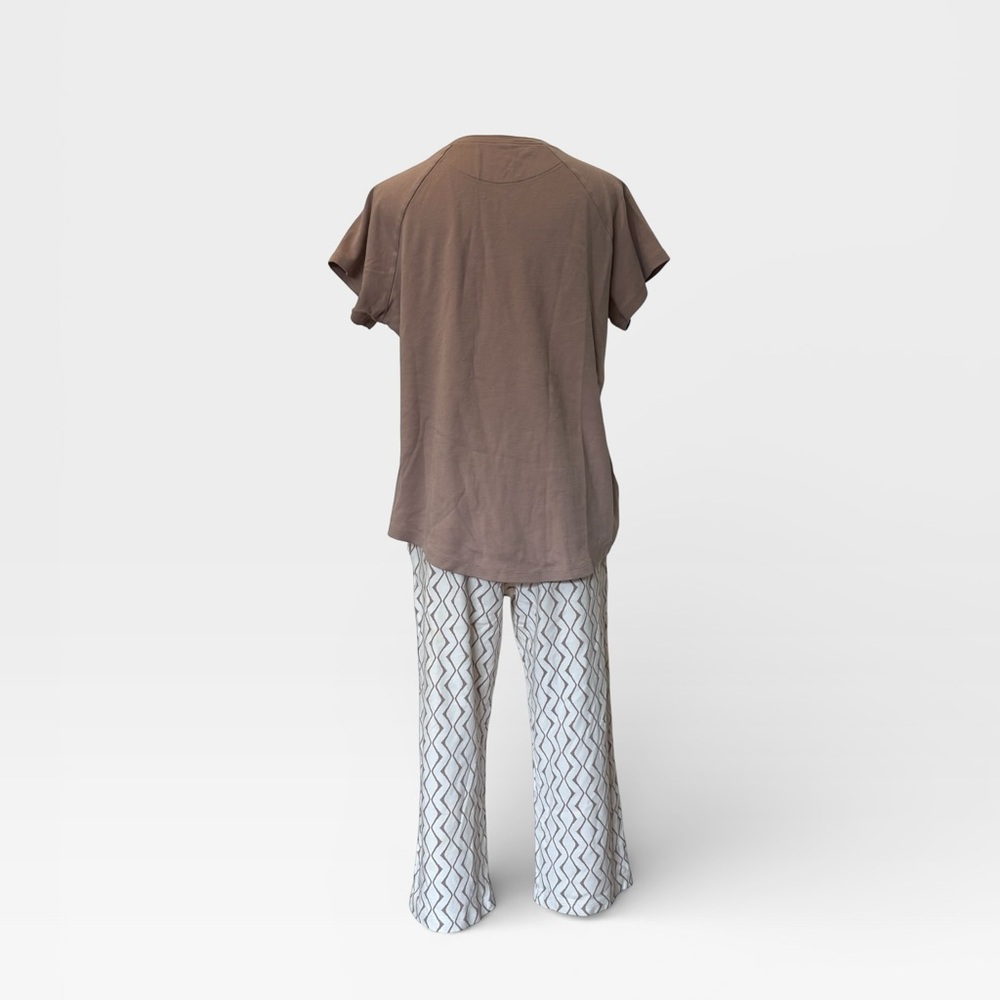 Jijamas Pima Cotton Pajama Set | Women’s Medium | Ethereal | Geometric Capris - Picture 2 of 6